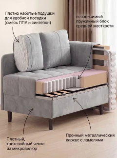 Диван Слип Макс Грей-5